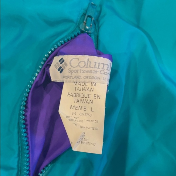 Purple unisex vintage limited columbia sportswear reversible jacket large blue - Picture 7 of 8